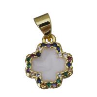 Cubic Zirconia Micro Pave Brass Pendant, gold color plated, fashion jewelry & micro pave cubic zirconia & enamel Approx 