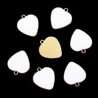 Zinc Alloy Heart Pendants, Flat Heart, gold color plated, enamel, 26*23mm 