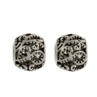 Zinc Alloy European Beads, antique silver color plated, hollow Approx 5mm 