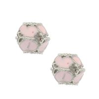 Enamel Zinc Alloy European Beads, silver color plated Approx 4.5mm 