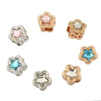 Perles European de stras d'alliage de Zinc , étoile, Placage, avec strass, plus de couleurs à choisir Environ 5mm Vendu par sac