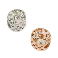 Perles European de stras d'alliage de Zinc , Placage, émail & avec strass, plus de couleurs à choisir Environ 5mm Vendu par sac