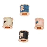 Enamel Zinc Alloy European Beads, rose gold color plated 9.5mm Approx 4.5mm 