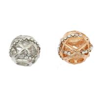 Perles European de stras d'alliage de Zinc , Placage, avec strass, plus de couleurs à choisir, 10mm Environ 4.5mm Vendu par sac