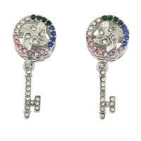 Rhinestone Zinc Alloy European Beads, silver color plated, with rhinestone Approx 4.5mm 