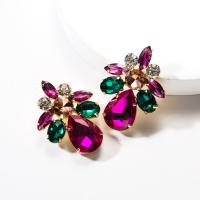 Zinc Alloy Drop Earring, with acrylic rhinestone, plated, fashion jewelry & for woman 