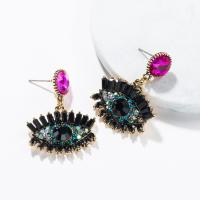 Zinc Alloy Rhinestone Drop Earring, plated, fashion jewelry & for woman & with rhinestone 