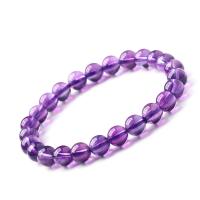 Amethyst Bracelet, Round, polished, fashion jewelry & Unisex, purple, 18cm 