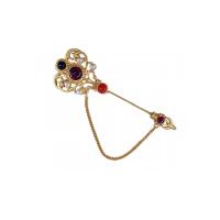 Zinc Alloy Brooch, with ABS Plastic Pearl & Resin, gold color plated & for woman 