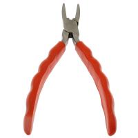 Stainless Steel Needle Nose Plier, with Plastic, portable & durable, reddish orange 