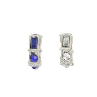 Rhinestone Zinc Alloy European Beads, silver color plated, with rhinestone Approx 4.8mm 