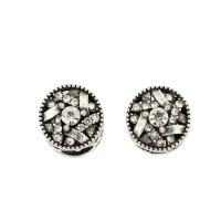 Rhinestone Zinc Alloy European Beads, antique silver color plated, with rhinestone Approx 5.5mm 