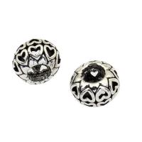 Zinc Alloy European Beads, Round, antique silver color plated Approx 5mm 