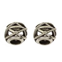 Zinc Alloy European Beads, antique silver color plated, hollow Approx 5mm 