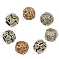Perles European de stras d'alliage de Zinc , Placage, avec strass, plus de couleurs à choisir Environ 4.8mm Vendu par sac