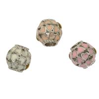 Enamel Zinc Alloy European Beads, silver color plated 12mm Approx 5mm 