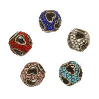 Rhinestone Zinc Alloy European Beads, antique silver color plated, with rhinestone Approx 4.7mm 