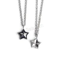Stainless Steel Sweater Chain Necklace, 316L Stainless Steel, Star, plated, Unisex, metallic color plated Approx 23.6 Inch 