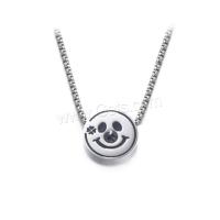 Stainless Steel Jewelry Necklace, 316L Stainless Steel, with Gemstone, clown, plated, for woman, metallic color plated Approx 26 Inch 