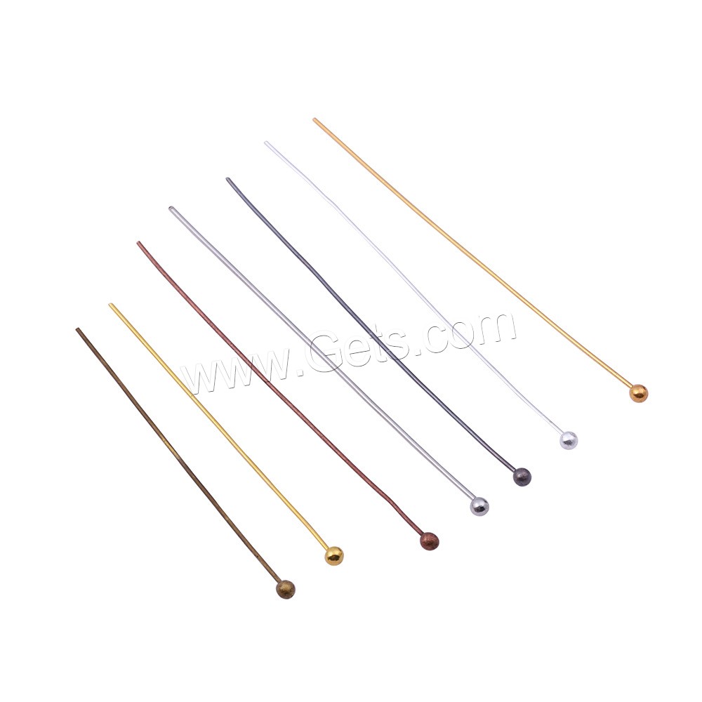 Brass Ball Head Pin, plated, DIY & different size for choice, more colors for choice, 200PCs/Bag, Sold By Bag