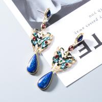 Sterling Silver Drop Earring, 925 Sterling Silver, with enamel, plated, fashion jewelry & for woman, multi-colored 
