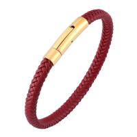PU Leather Cord Bracelets, Stainless Steel, with Microfiber PU, fashion jewelry & Unisex 