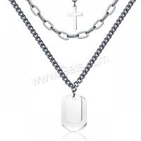 Fashion Multi Layer Necklace, Titanium Steel, fashion jewelry & multilayer & Unisex, 74cmuff0c66cmuff0c51cm 