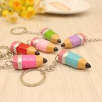 Resin Key Chain, with Zinc Alloy, Unisex & mixed, mixed colors, 3.6cm 