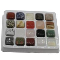 Gemischte Edelstein Perlen, mit Kunststoff Kasten, 19mm, 20PCs/Box, verkauft von Box