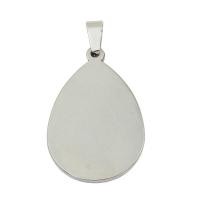 Stainless Steel Pendant Setting, Teardrop, original color Approx Inner Approx 