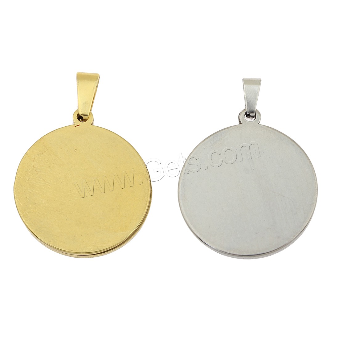 Stainless Steel Pendant Setting, Flat Round, different size for choice, more colors for choice, 10PCs/Bag, Sold By Bag