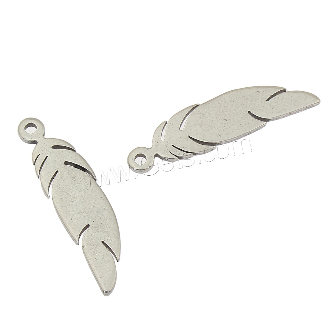 Stainless Steel Feather Pendant, different size for choice, more colors for choice, 24x6x1mm, Hole:Approx 1.1mm, 50PCs/Bag, Sold By Bag