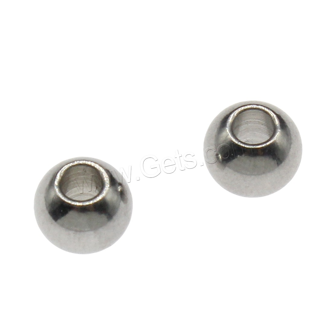 Edelstahl Perlen, rund, verschiedene Größen vorhanden, keine, Bohrung:ca. 2.7mm, 500PCs/Tasche, verkauft von Tasche