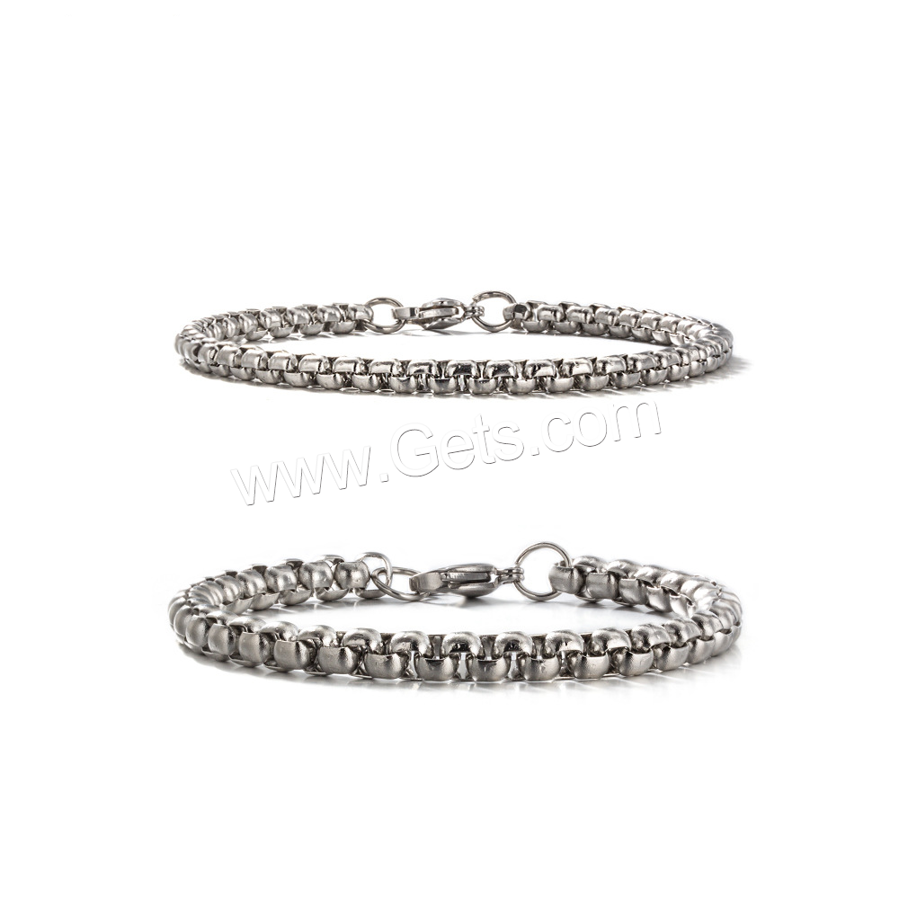 Stainless Steel Chain Bracelets, 316L Stainless Steel, plated, Unisex & different size for choice, metallic color plated, Sold By Strand