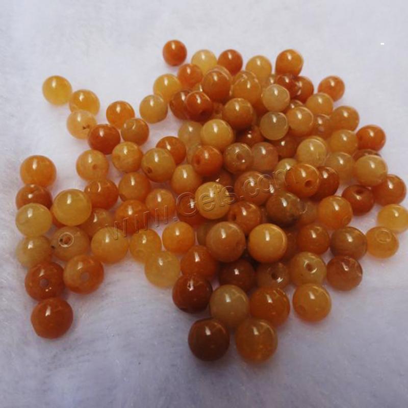 Jade Yellow Bead, Round, polished, DIY & different size for choice, yellow, Sold By PC