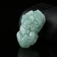 Jadeite Pendant, Fabulous Wild Beast, Carved, polished, green [