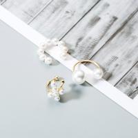 Kunststoff Perlen Ohrring-Set, Ohrring, plattiert, Modeschmuck & für Frau, goldfarben, 18mmx18mm, verkauft von setzen