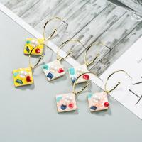 Sterling Silver Drop Earring, 925 Sterling Silver, with enamel, plated, fashion jewelry & for woman 