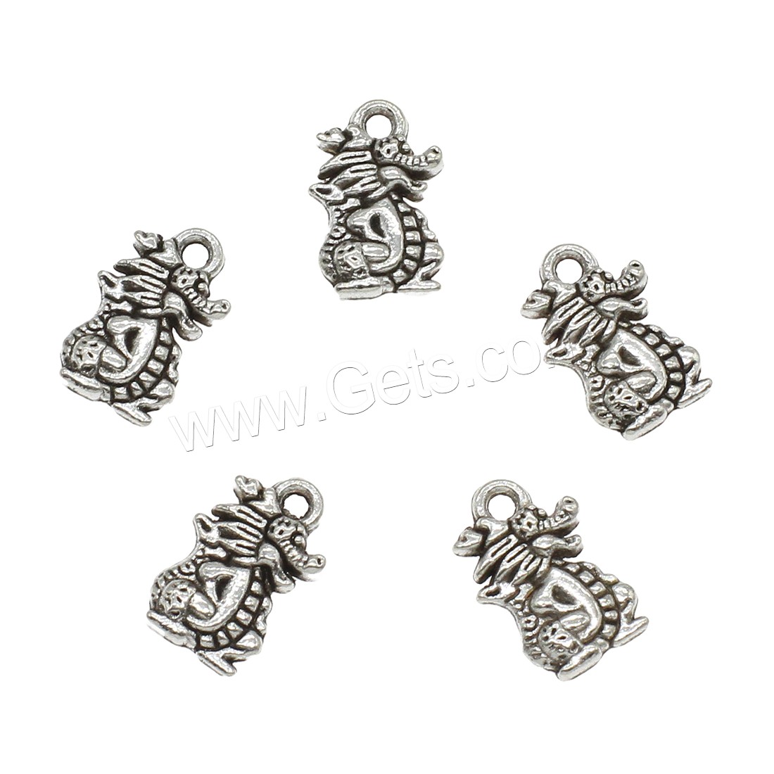 Zinc Alloy Animal Pendants, Dragon, plated, more colors for choice, 9.5x15x3mm, Hole:Approx 1.8mm, Approx 833PCs/KG, Sold By KG
