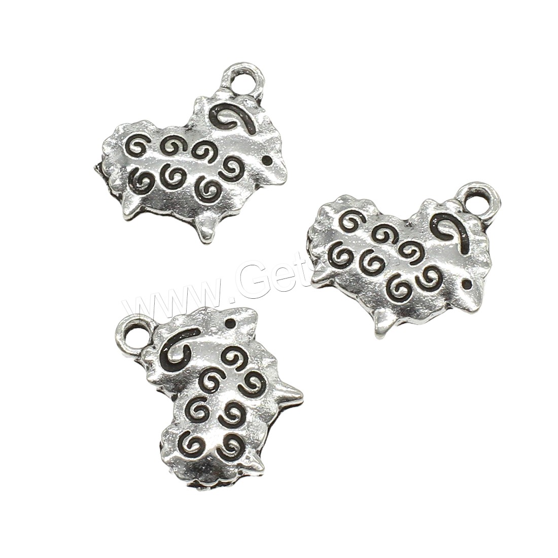 Zinc Alloy Animal Pendants, Sheep, plated, more colors for choice, 17x17.5x2mm, Hole:Approx 2mm, Approx 625PCs/KG, Sold By KG