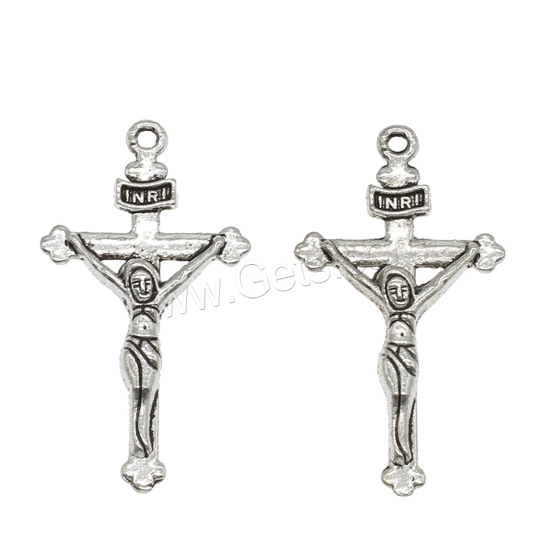 Zinc Alloy Cross Pendants, Crucifix Cross, plated, more colors for choice, 19x37x3mm, Hole:Approx 1.6mm, Approx 555PCs/KG, Sold By KG