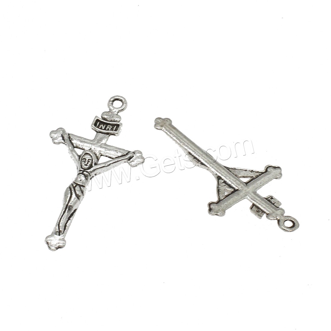 Zinc Alloy Cross Pendants, Crucifix Cross, plated, more colors for choice, 19x37x3mm, Hole:Approx 1.6mm, Approx 555PCs/KG, Sold By KG