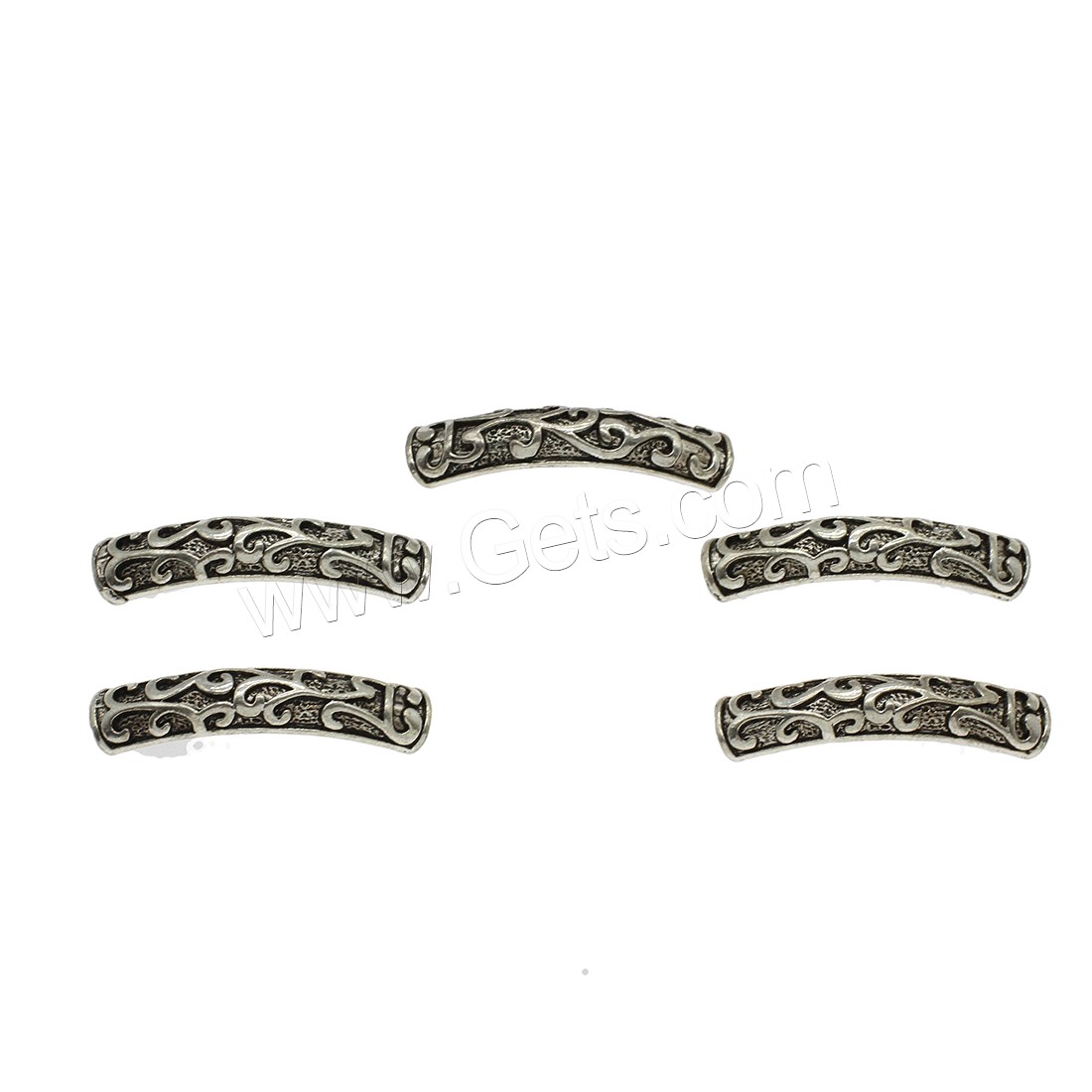 Zinc Alloy Curved Tube Beads, plated, more colors for choice, 8.5x40x4.5mm, Hole:Approx 1.4mm, Approx 222PCs/KG, Sold By KG