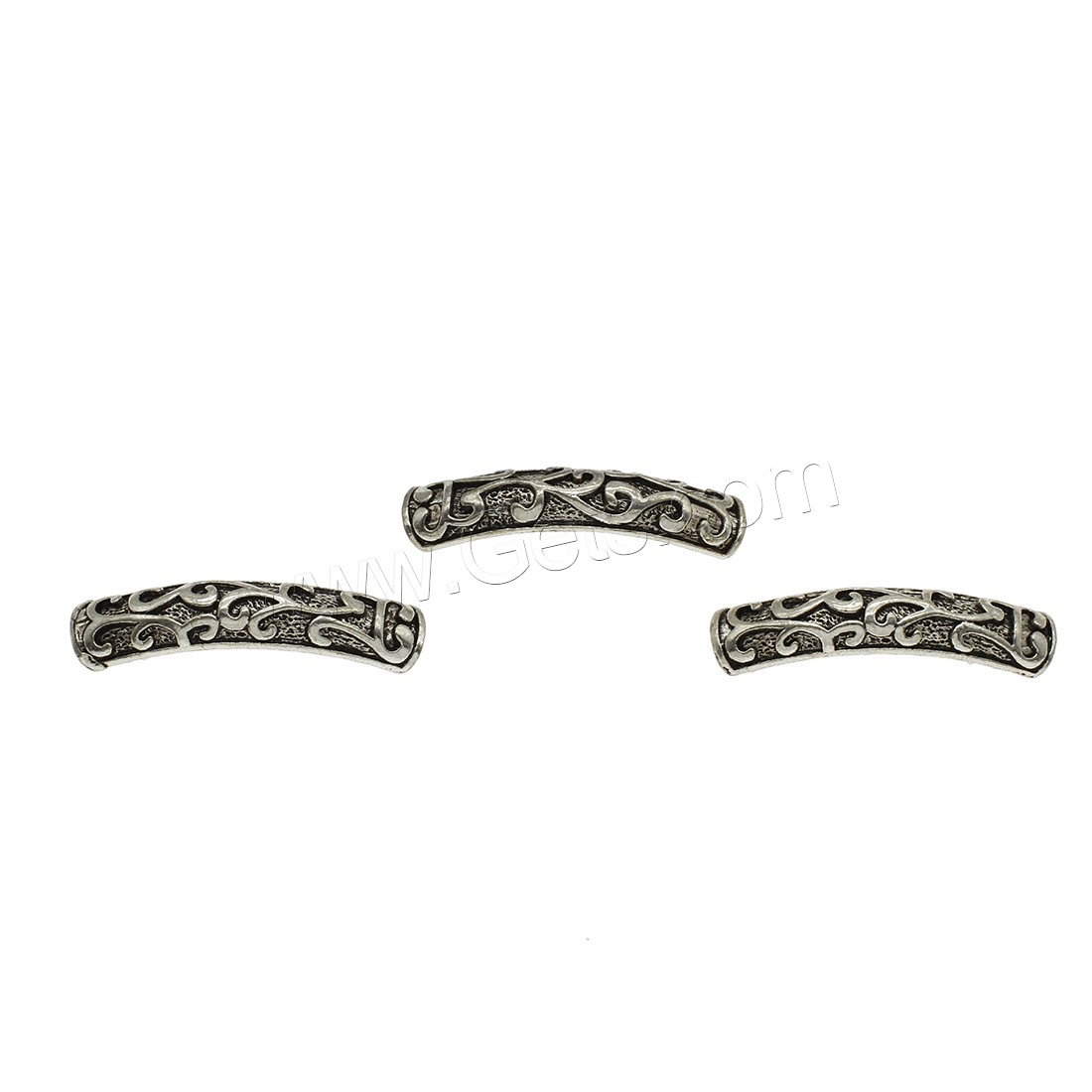 Zinc Alloy Curved Tube Beads, plated, more colors for choice, 8.5x40x4.5mm, Hole:Approx 1.4mm, Approx 222PCs/KG, Sold By KG
