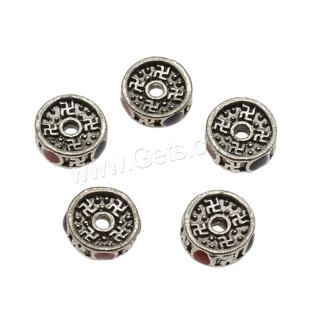 Enamel Zinc Alloy Beads, plated, more colors for choice, 8.5x3mm, Hole:Approx 1.5mm, Approx 1428PCs/KG, Sold By KG