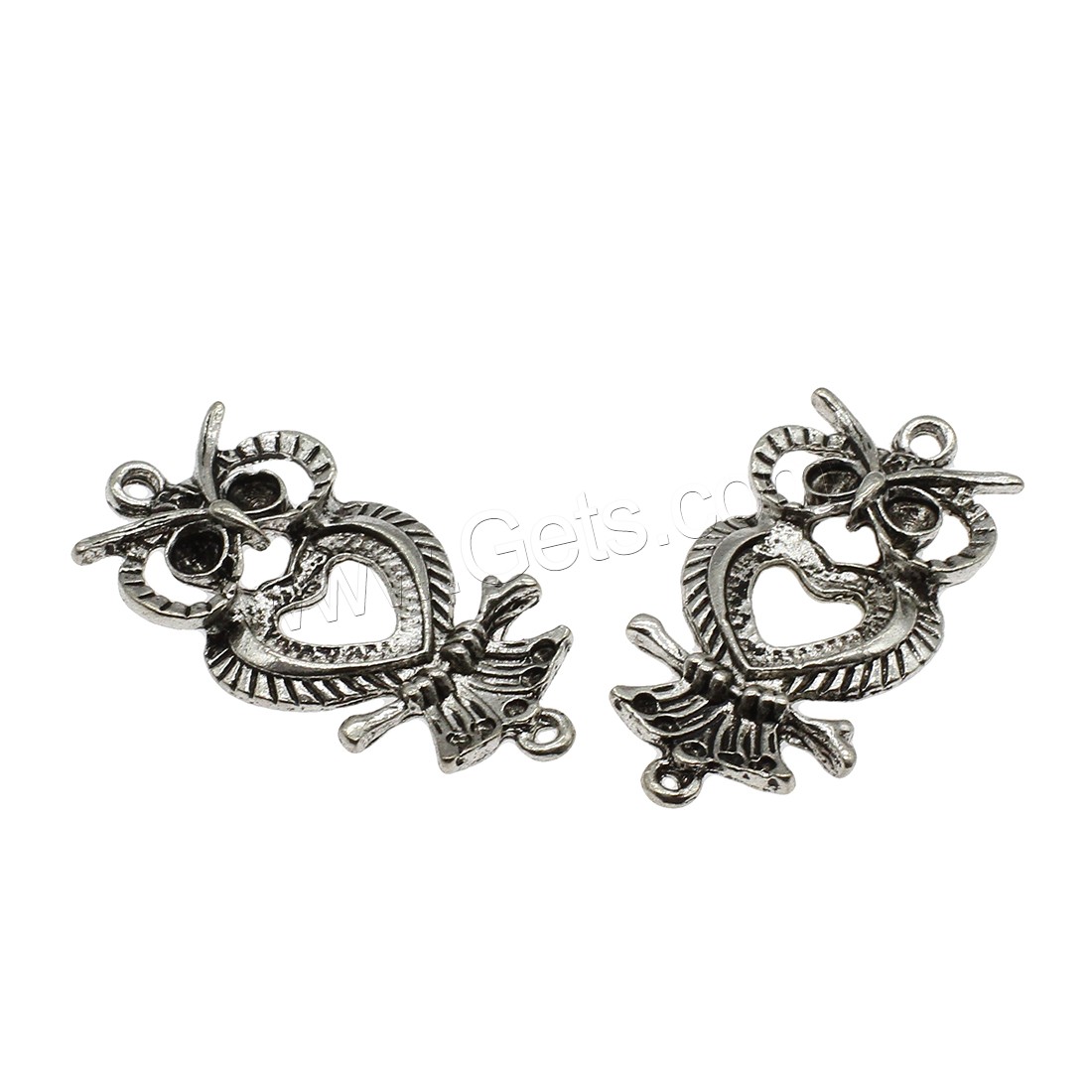 Animal Zinc Alloy Connector, Owl, plated, 1/1 loop, more colors for choice, 19.5x40x3mm, Hole:Approx 2.5mm, Approx 181PCs/KG, Sold By KG