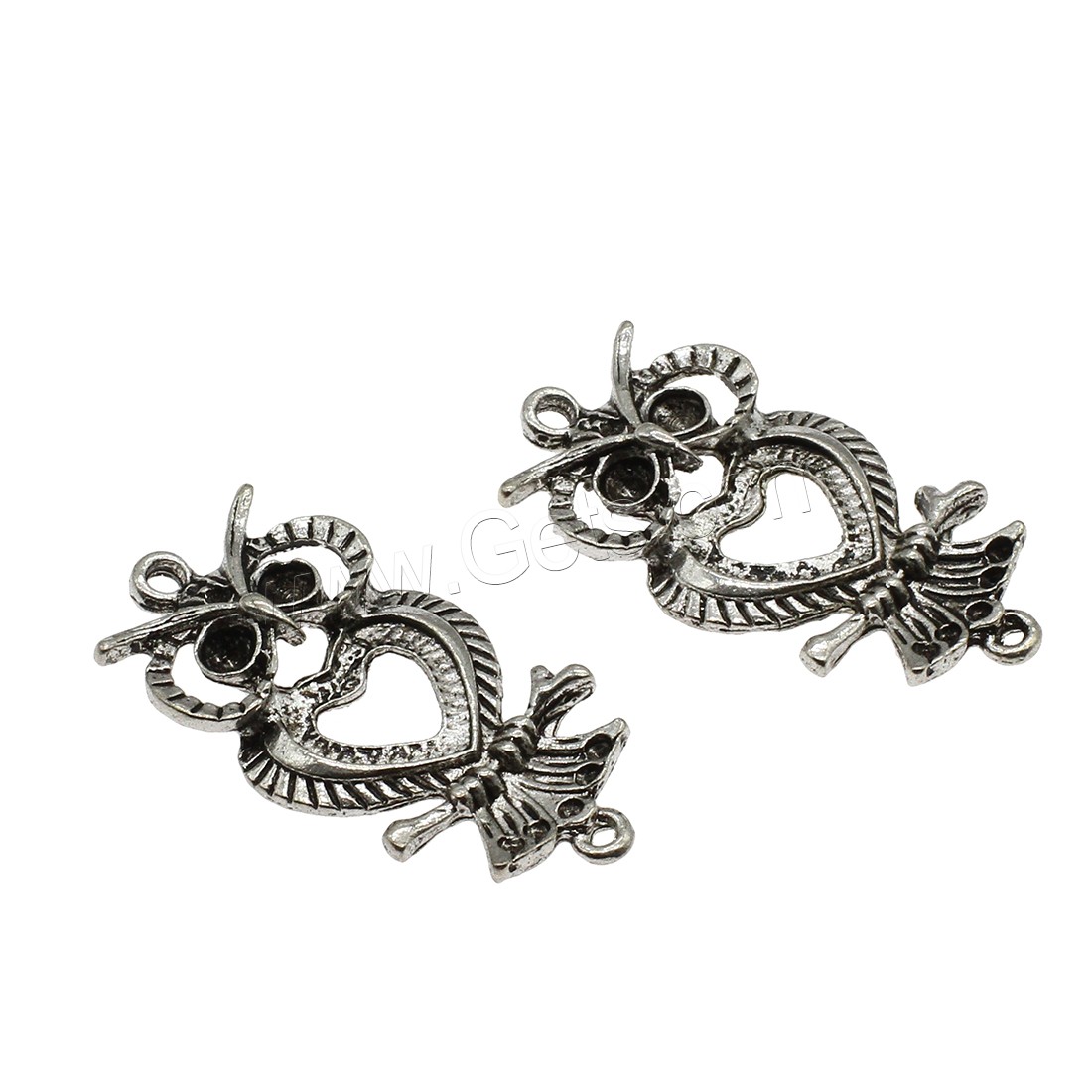 Animal Zinc Alloy Connector, Owl, plated, 1/1 loop, more colors for choice, 19.5x40x3mm, Hole:Approx 2.5mm, Approx 181PCs/KG, Sold By KG