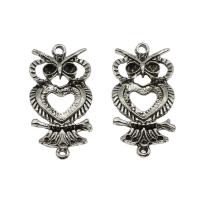 Animal Zinc Alloy Connector, Owl, plated, 1/1 loop Approx 2.5mm, Approx 