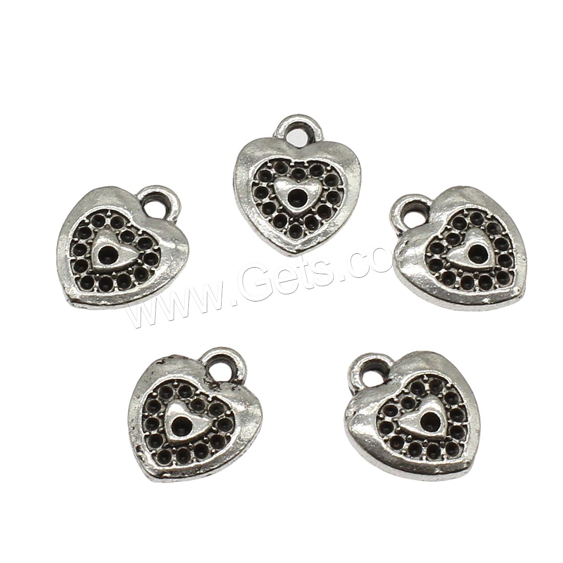 Zinc Alloy Heart Pendants, plated, more colors for choice, 10x12.7x2mm, Hole:Approx 1.5mm, Approx 1000PCs/KG, Sold By KG