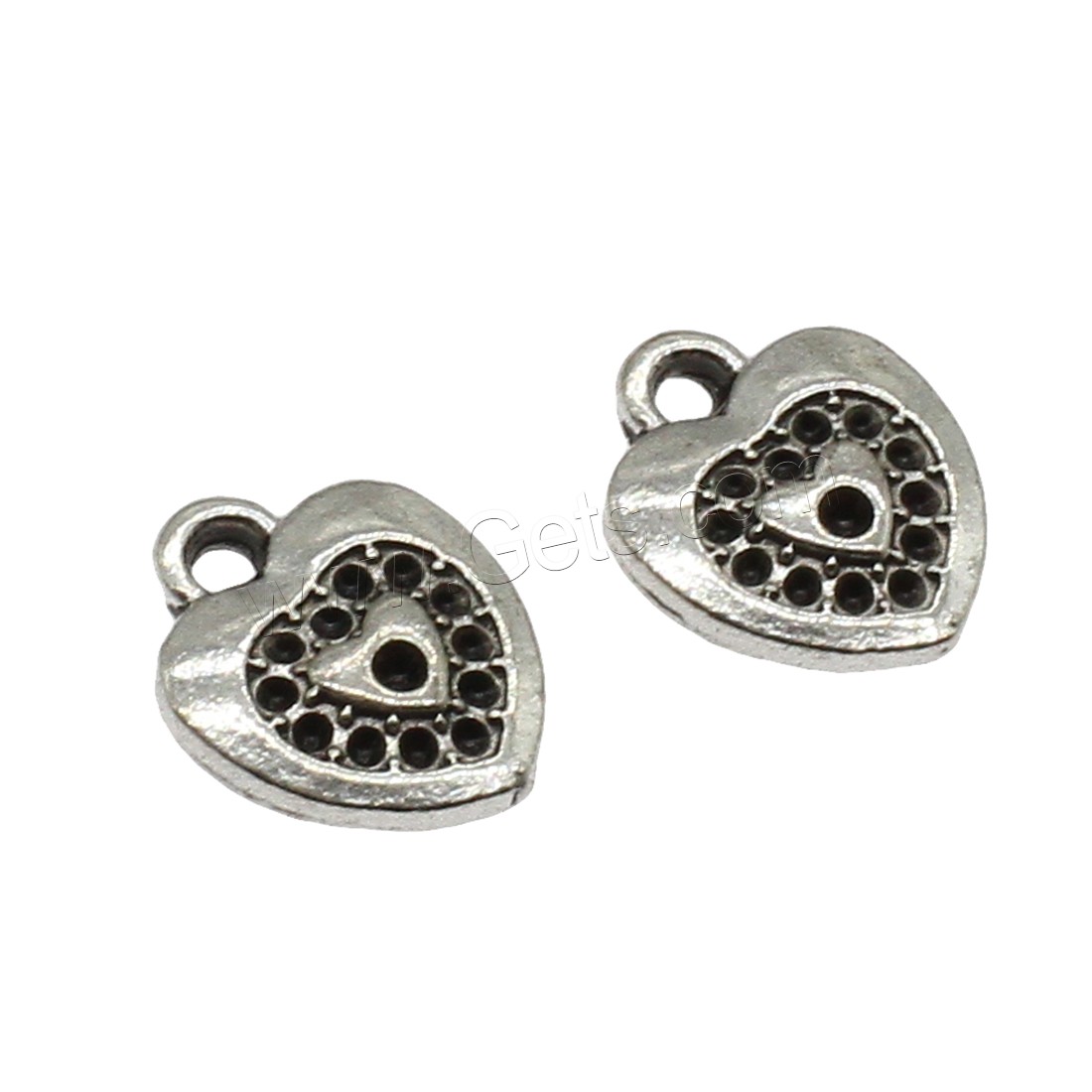 Zinc Alloy Heart Pendants, plated, more colors for choice, 10x12.7x2mm, Hole:Approx 1.5mm, Approx 1000PCs/KG, Sold By KG